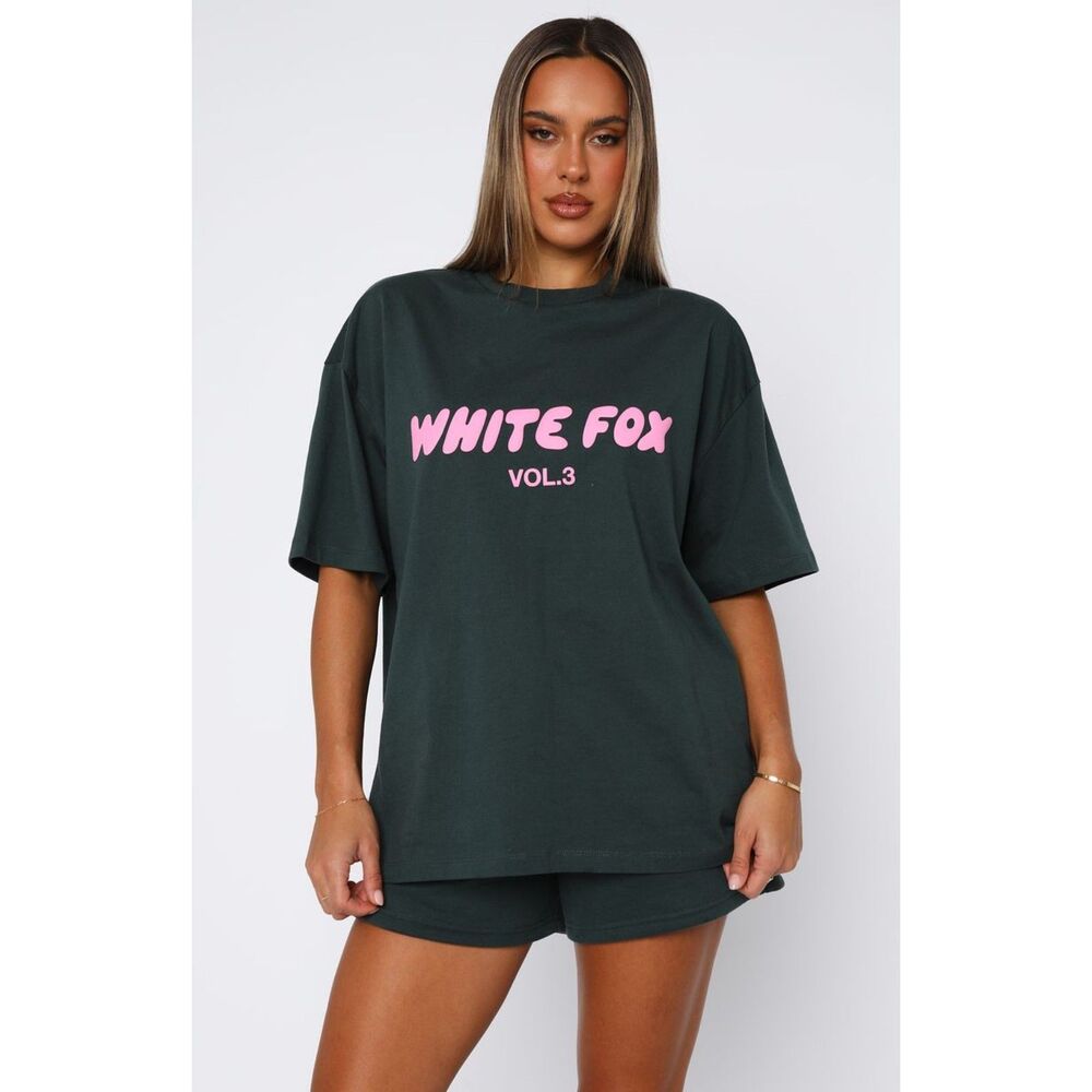 White Fox Offstage Oversized Tee Pine Size XS/S